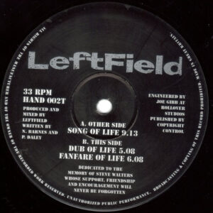 Leftfield ‎– Song Of Life Hard Hands 1992 12" Vinyl