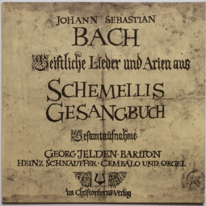 Bach / Jelden Schnauffer - Schemellis Gesangbuch Christophorus Verlag