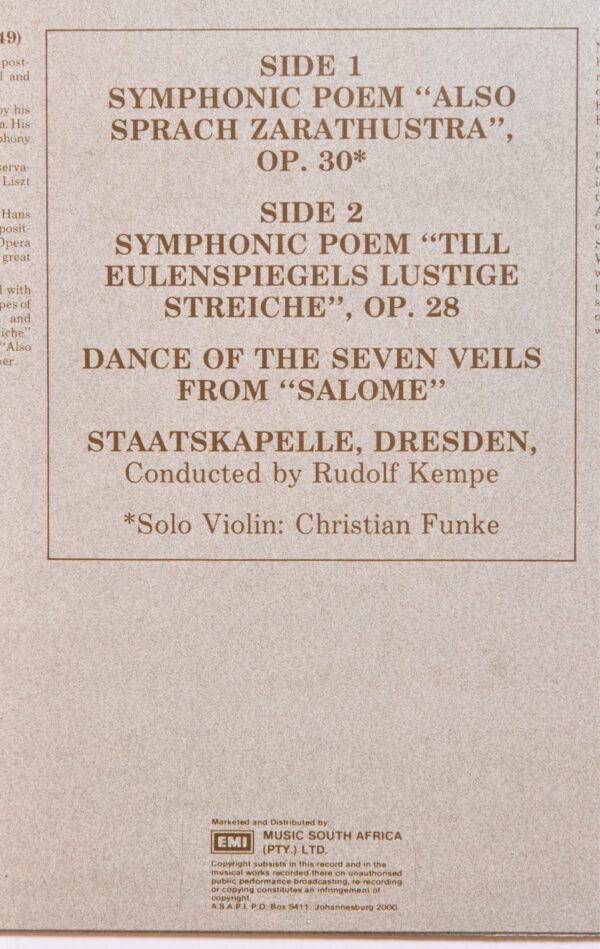 Strauss / Kempe / Funke - Also Sprach Zarathustra – Bild 2