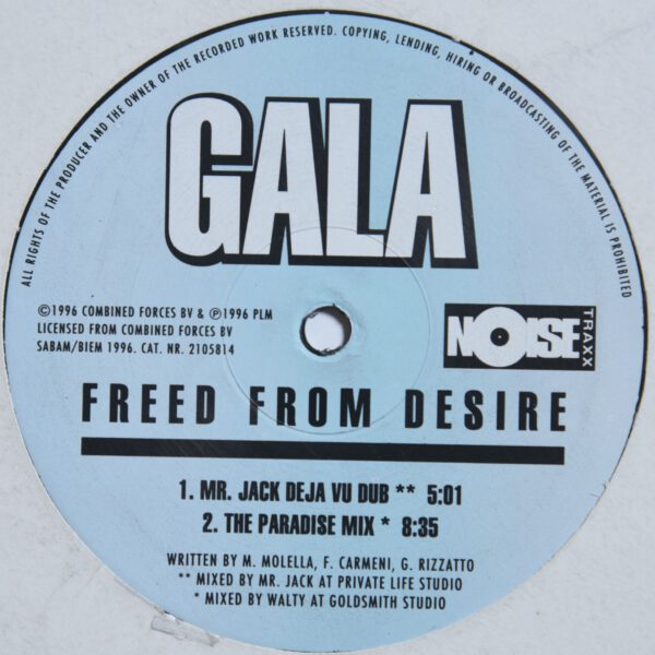 Gala ‎- Freed From Desire (Mr. Jack's Club Mixes)