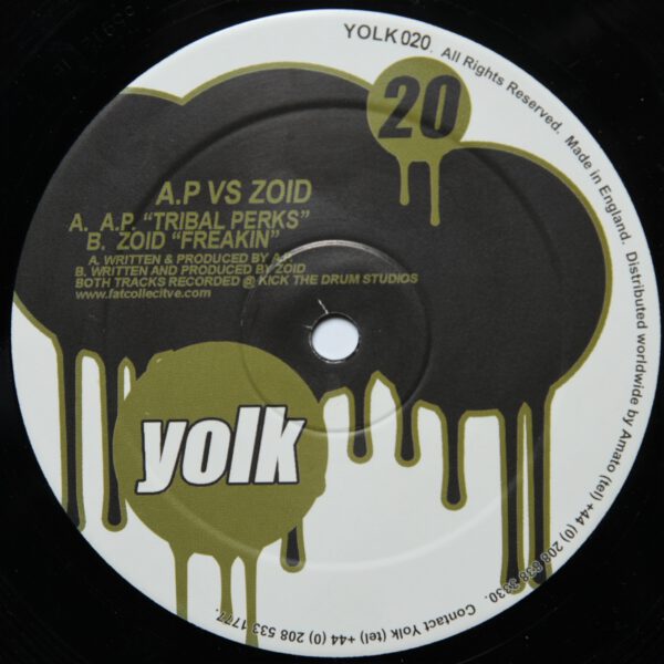 Yolk YOLK020 Techno 2007 - A.P vs. Zoid - Tribal Perks / Freakin
