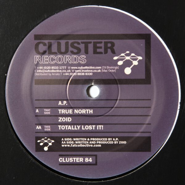 Cluster Records CLUSTER 84 - A.P. / Zoid - True North / Totally Lost It!