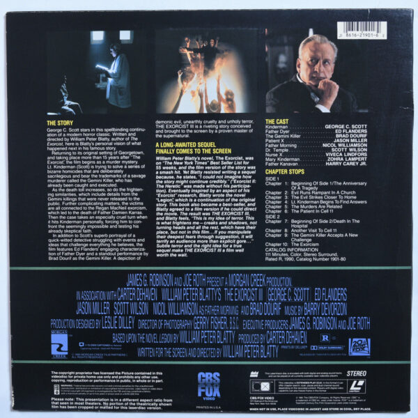 The Exorcist 3 – Laserdisc