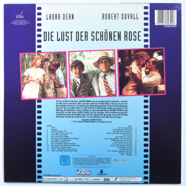 Die Lust der schönen Rose – Laserdisc